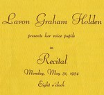 Holden, Lavon Graham, Collection, 1931-1970