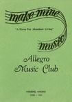 Allegro Music Club Collection, 1937-1967 by Special Collections, Leonard H. Axe Library