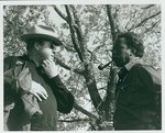 F10_E09_01 Dana Elcar as Sheriff Kirky visits with Gordon Parks while on location for "The Learning Tree" in Bourbon and Linn counties, Kansas by Unknown