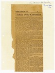 Newspaper article, Echoes of the Convention, circa 1908