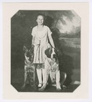 Unidentified girl with two dogs by Unknown
