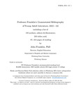 Professor Franklin’s Unannotated Bibliography of Young Adult Literature, 2021—22 by John Franklin