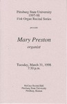 Mary Preston, organist by Pittsburg State University