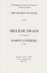 Irelene Swain Lyric Soparno Harold Heiberg Pianist by Pittsburg State University