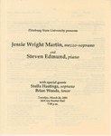 Jessie Wright Martin, mezzo-soprano and Steven Edmund, piano