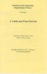 A violin and Piano Recital by Pittsburg State University