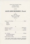 Alice Ann Dechario, Piano by Kansas State Teachers College