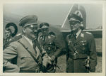 Adolf Hitler (left) talking to German Luftwaffe officers by Unknown